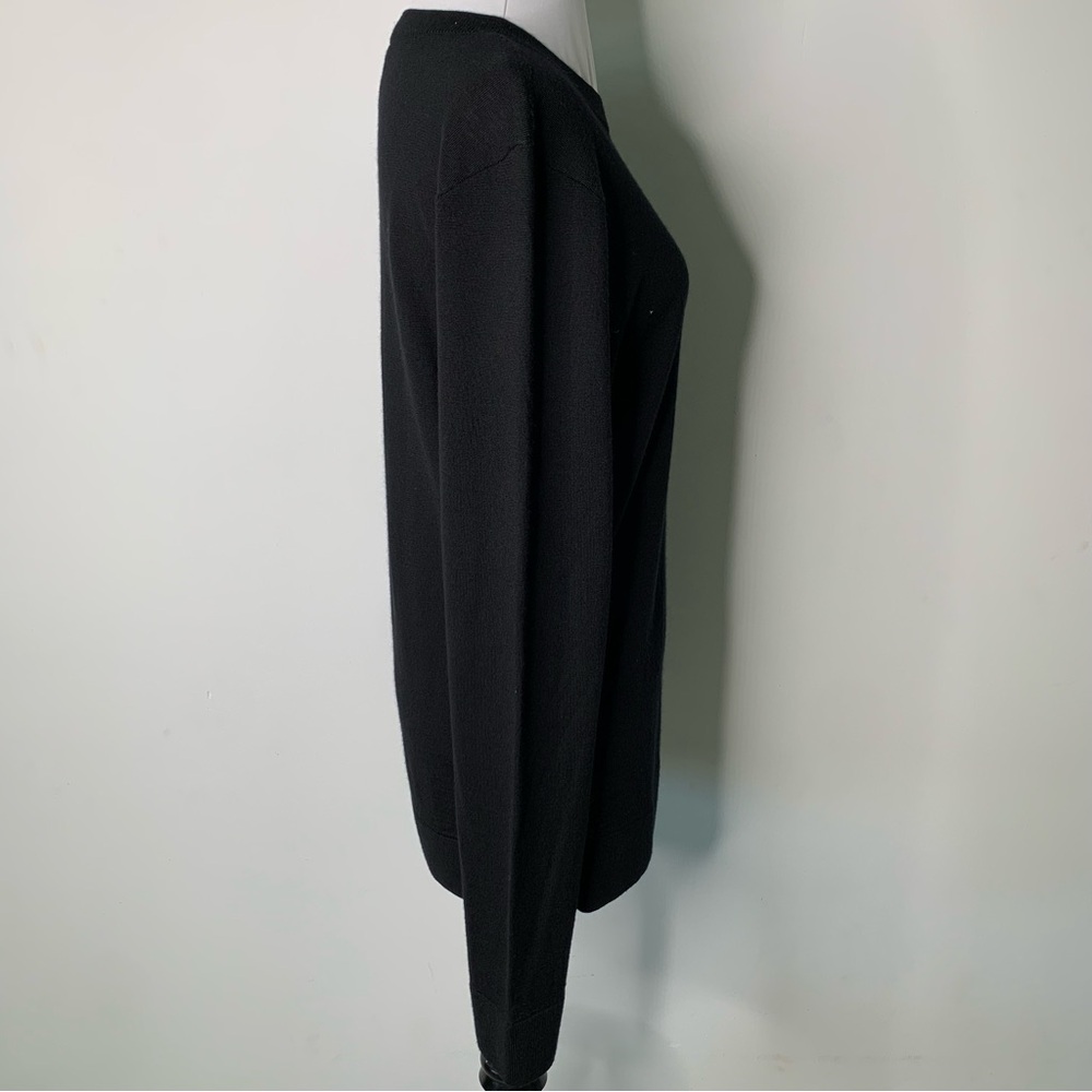 CHANEL Uniform Women's Black Crew Neck Long Sleeve 100% Wool Sweater Size Small - Picture 8 of 13